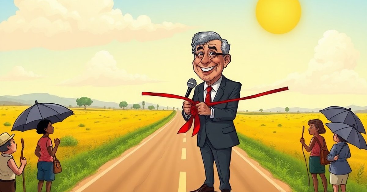Caiado inaugura 12 km de asfalto e faz discurso maratônico de 40 minutos